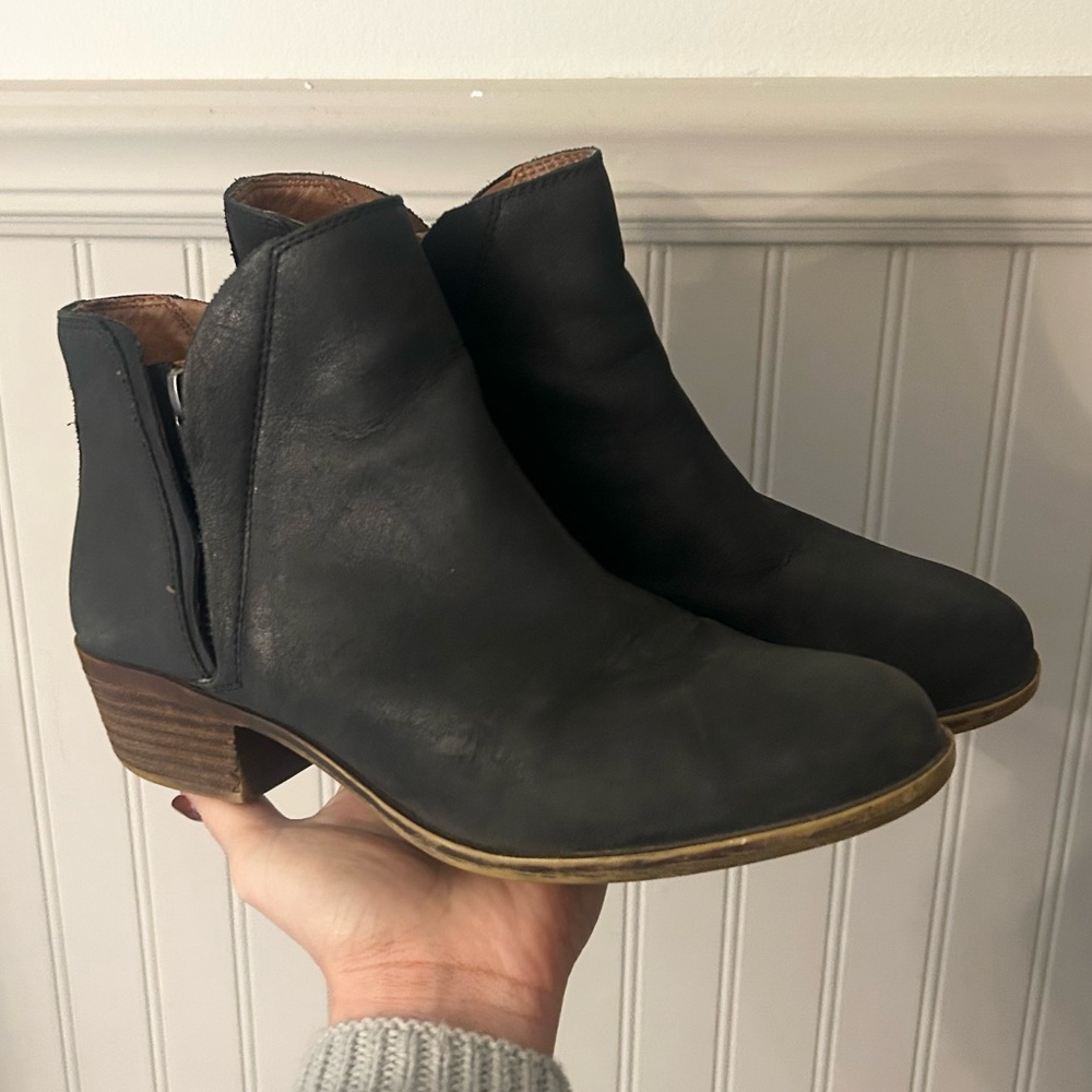 Lucky Brand Black Leather Ankle Booties